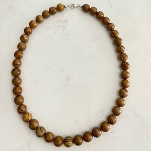 Peanut Wood Jasper 10mm Beaded Necklace